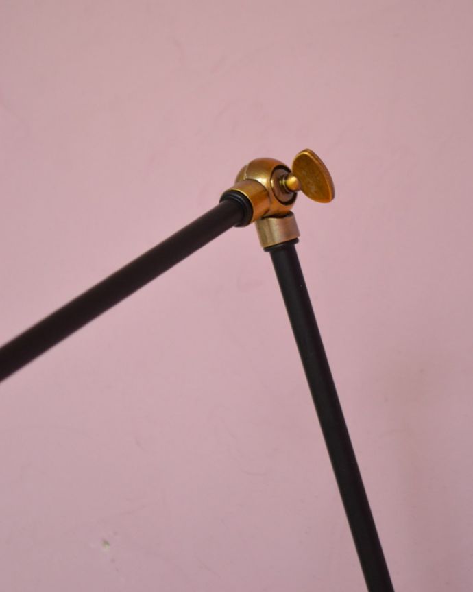 壁付けブラケット　照明・ライティング　アイアン製可動式ウォールランプ　マウント型(ブラック)（E26球付）。細いアームがクールな印象です。(wr-098)