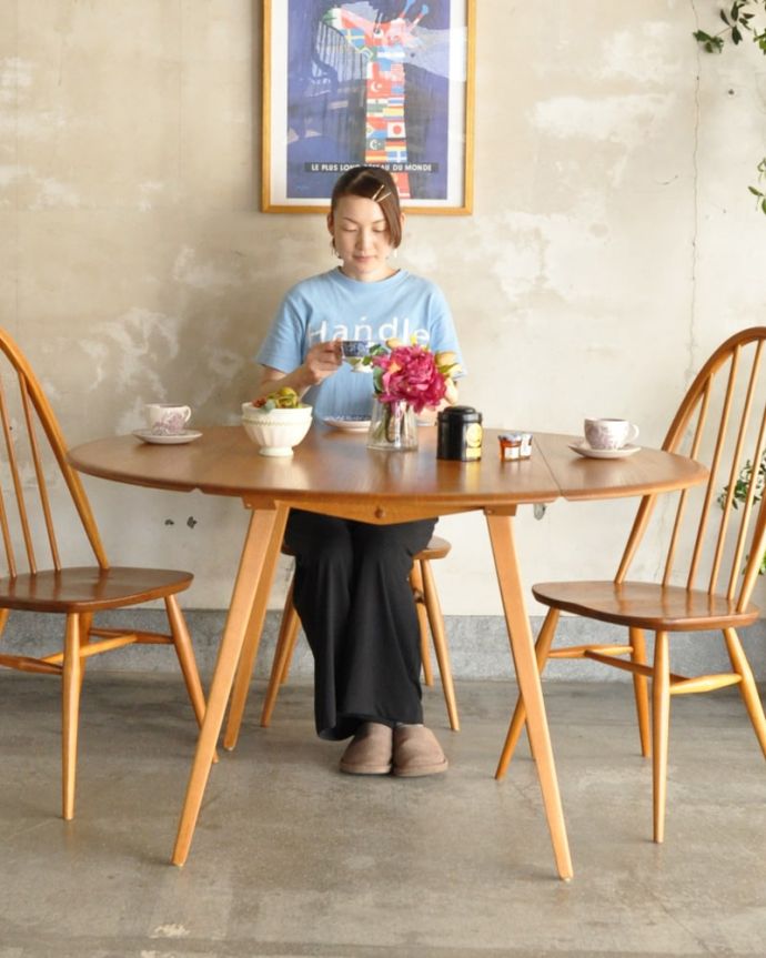 ERCOL アーコール ドロップリーフバタフライ テーブル - テーブル