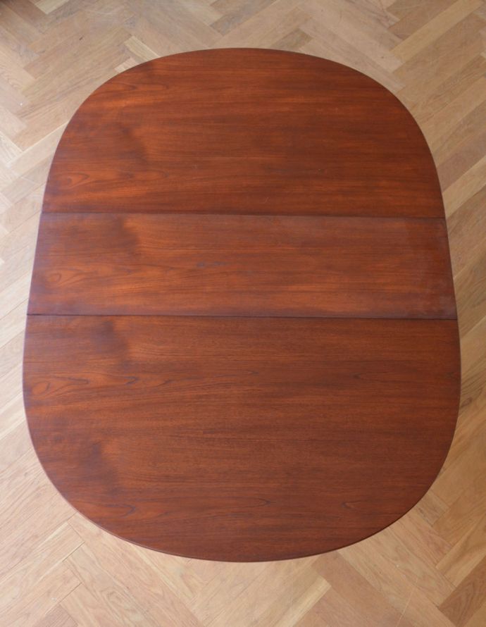 アンティークのテーブル　アンティーク家具　北欧スタイルのヴィンテージ家具、ドロップリーフテーブル（伸張式）。天板です。(x-543-f-1)