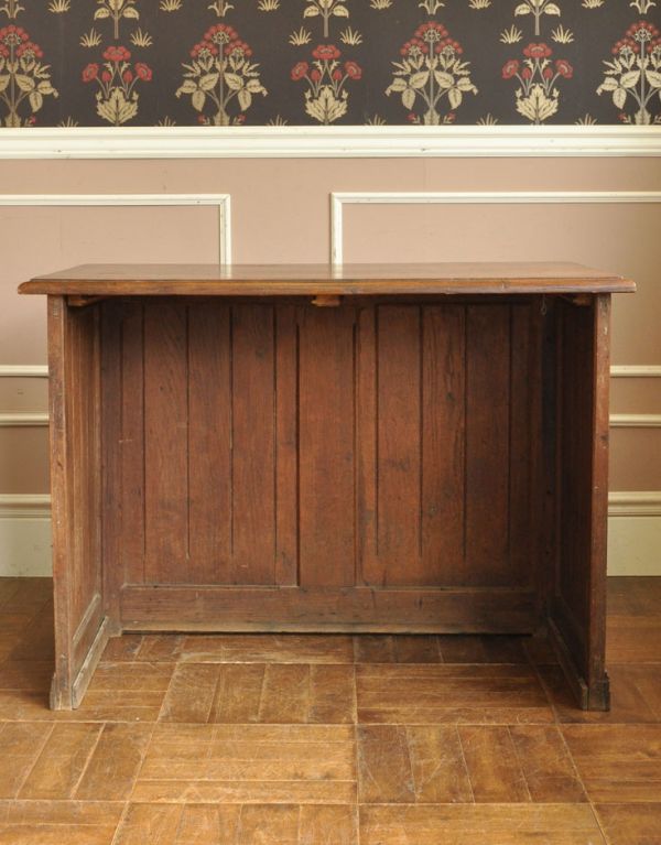 フランスのアンティーク家具、お洒落な木製のショップカウンター（レジ台）