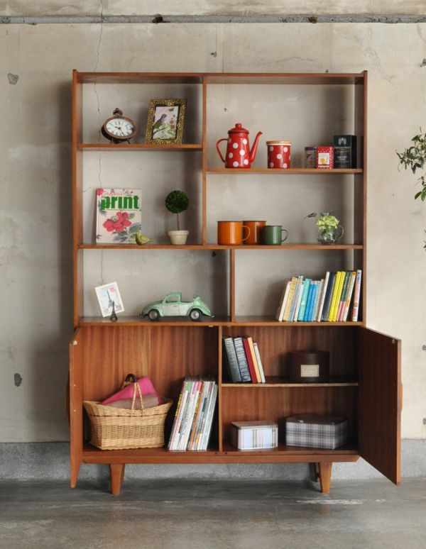 本棚や飾り棚に使えるヴィンテージ家具、チーク材のディバイダー(x-713 