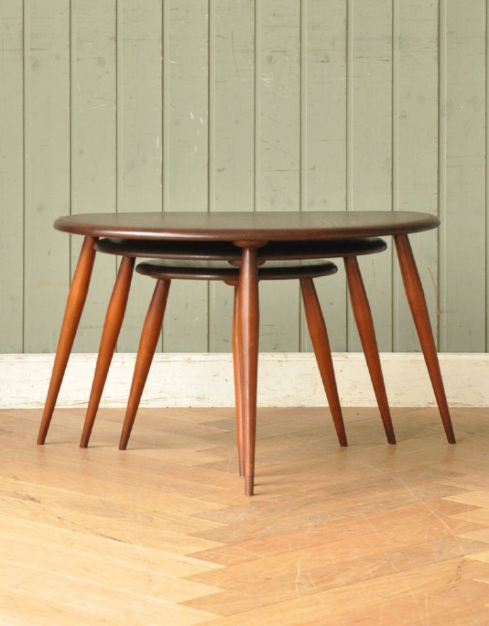 アーコール　ネストテーブル　Mサイズ単品　無垢材　イギリス　ヴィンテージ横幅約525cm