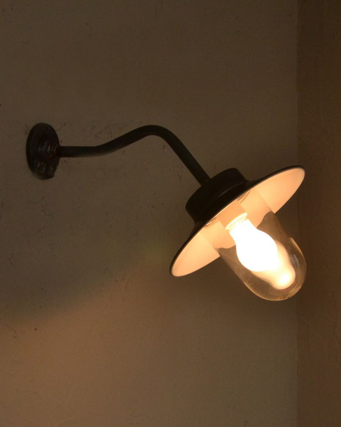 フランスのアンティーク照明、おしゃれな壁付けの外灯（E26球付） (x