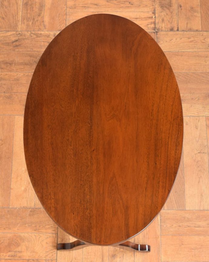 アンティーク オーバル サイドテーブル素材天然木