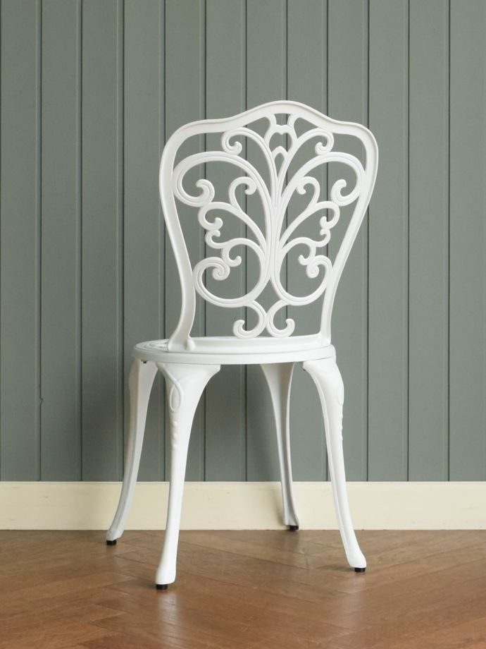 規格フレンチアンティーク  アイアン  ベンチ  ガーデン  庭  ホワイト 椅子