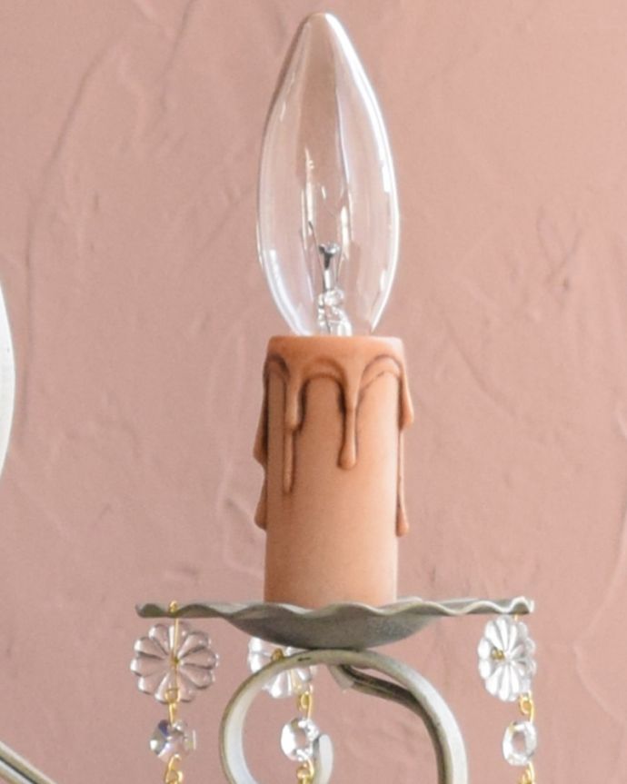 Handleオリジナル 照明・ライティング Handleオリジナル シャンデリア(コトン・ホワイト・E17シャンデリア球3個付き)。LEDも使えます口金は100Wまで対応可能ですが、蝋管付きなので白熱球は40W以下がオススメです。(CR-003-4)