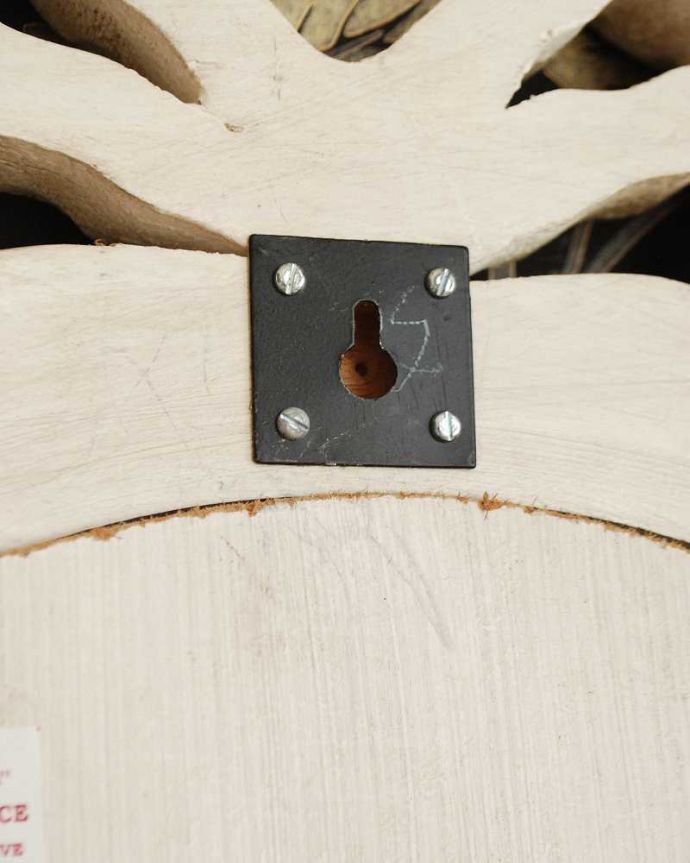 ミラー・時計 インテリア雑貨 フランスから届いたリボン装飾のオーバルミラー(Venus) 。フックやビスに引っかけて取り付けてください。(cf-1027)