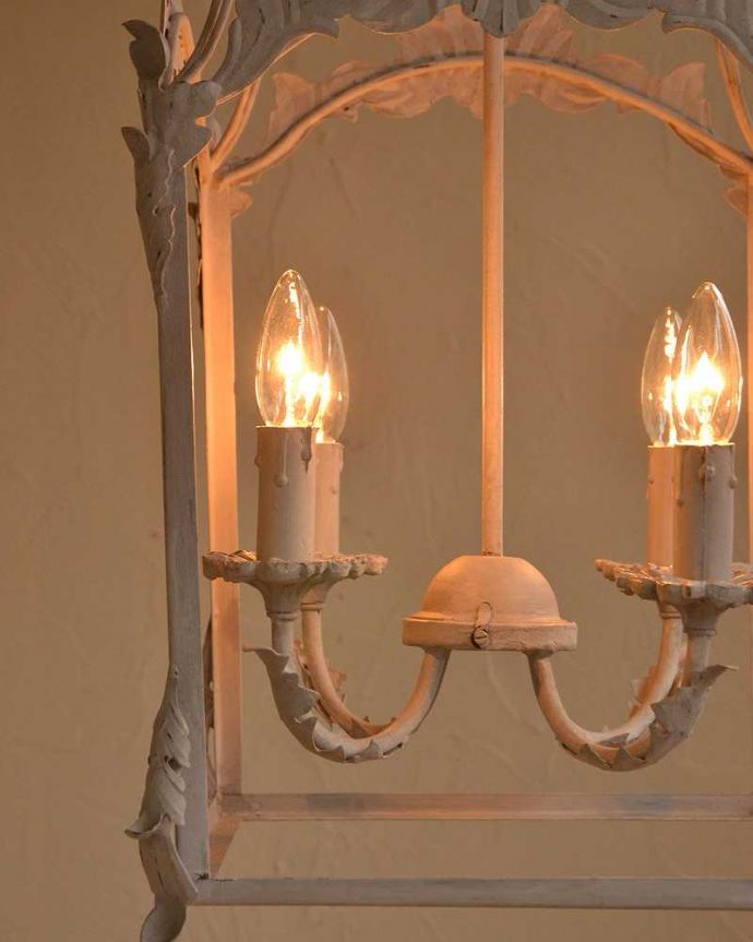 シャンデリア　照明・ライティング　フランスから輸入したバードゲージモチーフのシャンデリア（E14シャンデリア球4個付き）Chandelier Fetes Grand Hotel。。(cf-1049)