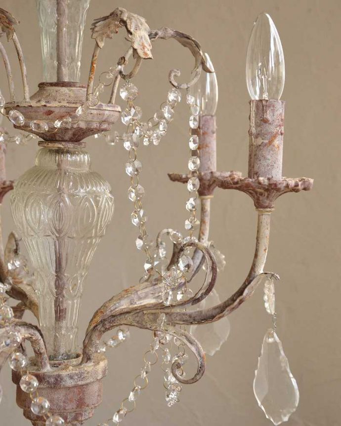 シャンデリア　照明・ライティング　フランス輸入の照明、お洒落なシャンデリア（Ｅ14シャンデリア球5個付）Chandelier Venise。。(cf-1051)