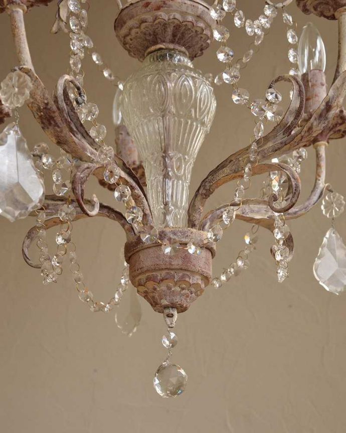 シャンデリア　照明・ライティング　フランス輸入の照明、お洒落なシャンデリア（Ｅ14シャンデリア球5個付）Chandelier Venise。。(cf-1051)