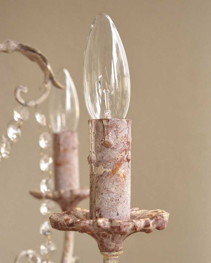 シャンデリア　照明・ライティング　フランス輸入の照明、お洒落なシャンデリア（Ｅ14シャンデリア球5個付）Chandelier Venise。。(cf-1051)