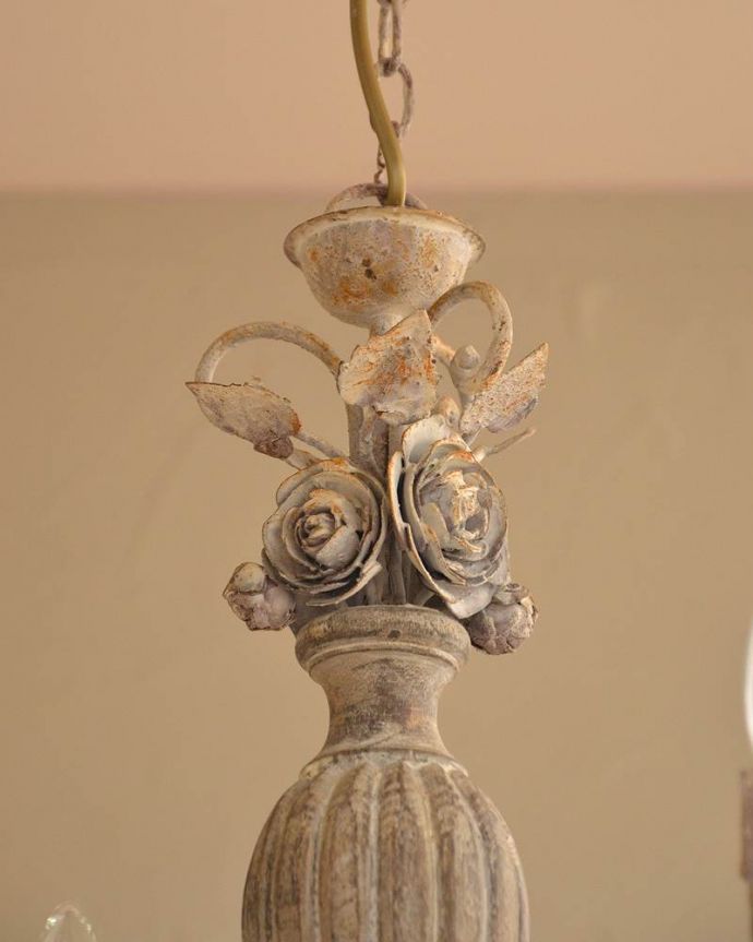 シャンデリア　照明・ライティング　フランス輸入の照明、お洒落なシャンデリア（Ｅ14シャンデリア球4個付）Chandelier Pierre de Ronsard。。(cf-1053)