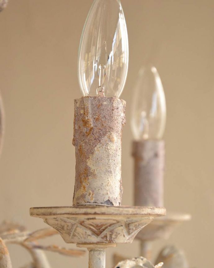 シャンデリア　照明・ライティング　フランス輸入の照明、お洒落なシャンデリア（Ｅ14シャンデリア球4個付）Chandelier Pierre de Ronsard。。(cf-1053)