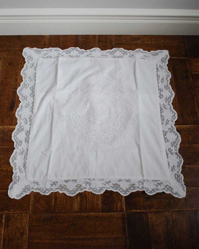 ファブリック(布)雑貨 インテリア雑貨 美しい優雅なレースのクッションカバー(コクシグル)。クッションを外すとこんな感じ中のクッションを外すとこんな感じです。(cf-1184)