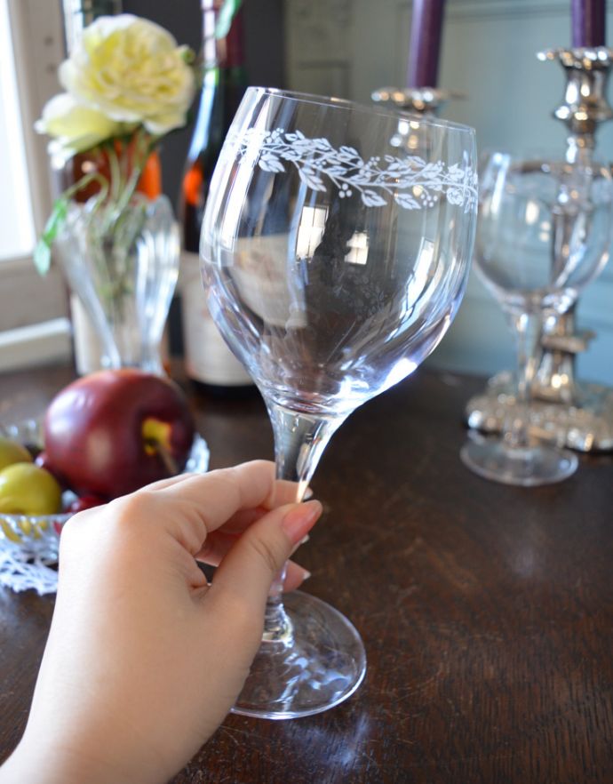 コントワールドファミーユ インテリア雑貨 コントワール・ド・ファミーユのウォーターグラス(シンフォニー)。飲み物がたっぷり入るグラス。(cf-206)