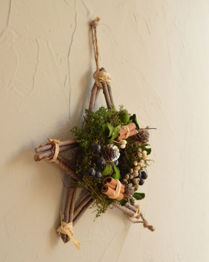 クリスマスリースを横から見ると