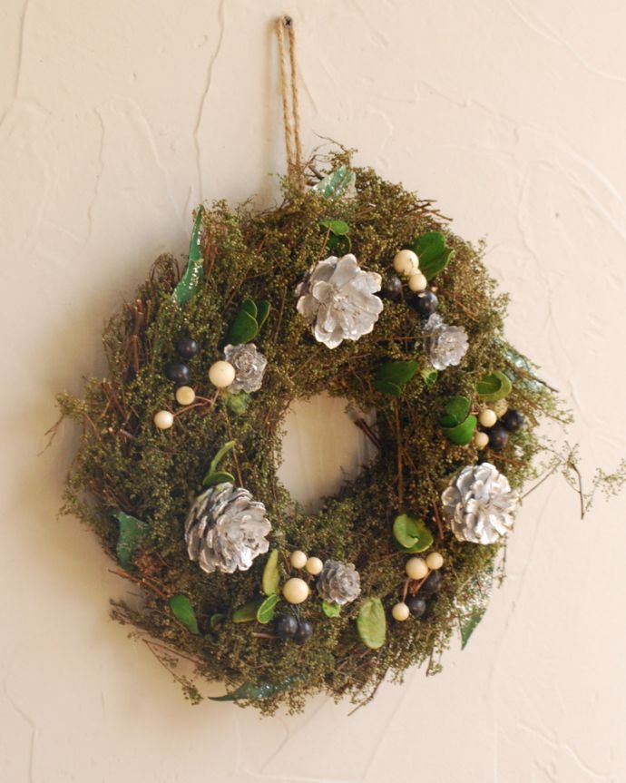 クリスマスリースを横から見ると