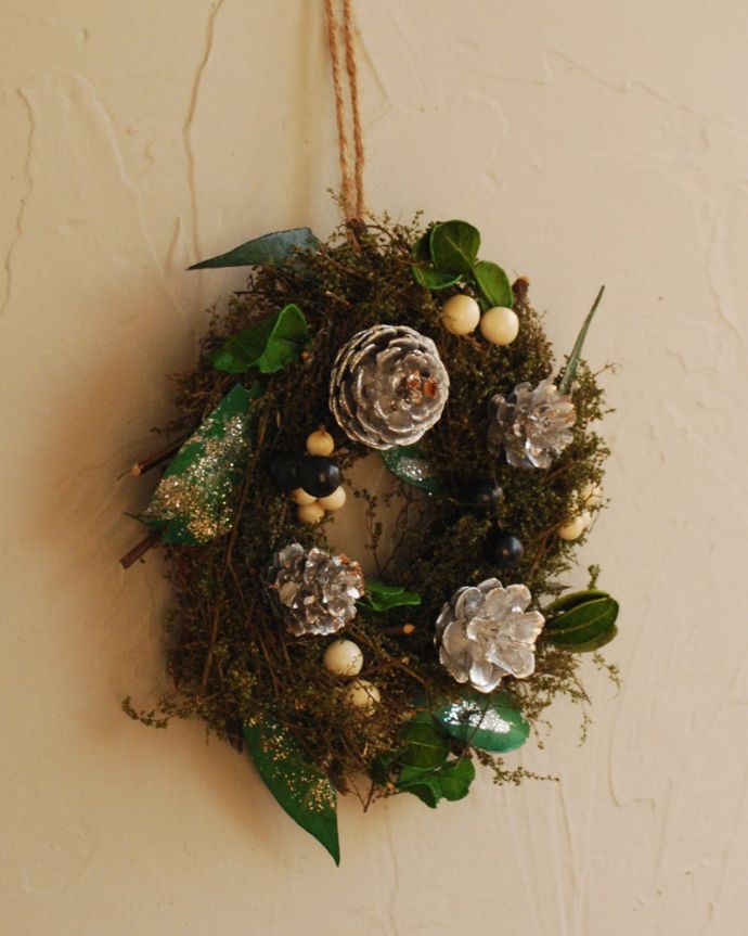 クリスマスリースを横から見ると