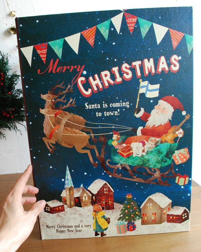 リビング雑貨　クリスマス用　ブックボックス（クリスマスピッグ）。これくらいの大きさ手に持って見てみると、これくらい。(cm-87)