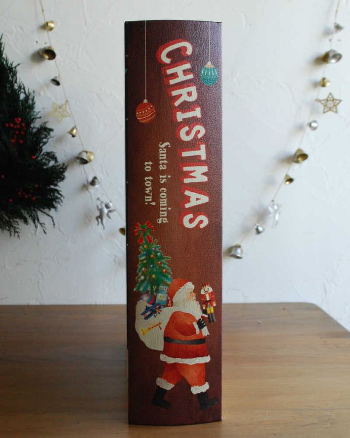 リビング雑貨　クリスマス用　ブックボックス（クリスマスピッグ）。クルッと回転。(cm-87)