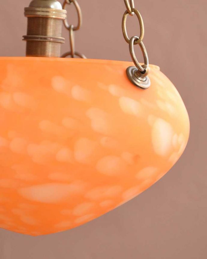 シャンデリア　照明・ライティング　マーブル模様のガラスが美しいハンギングボウル(E17シャンデリア球1灯付)。。(cr-531)