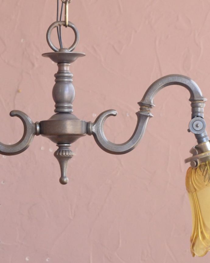 シャンデリア　照明・ライティング　アンティーク風シャンデリア（アンティーク色・2灯・電球なし）　(cr-546-a)