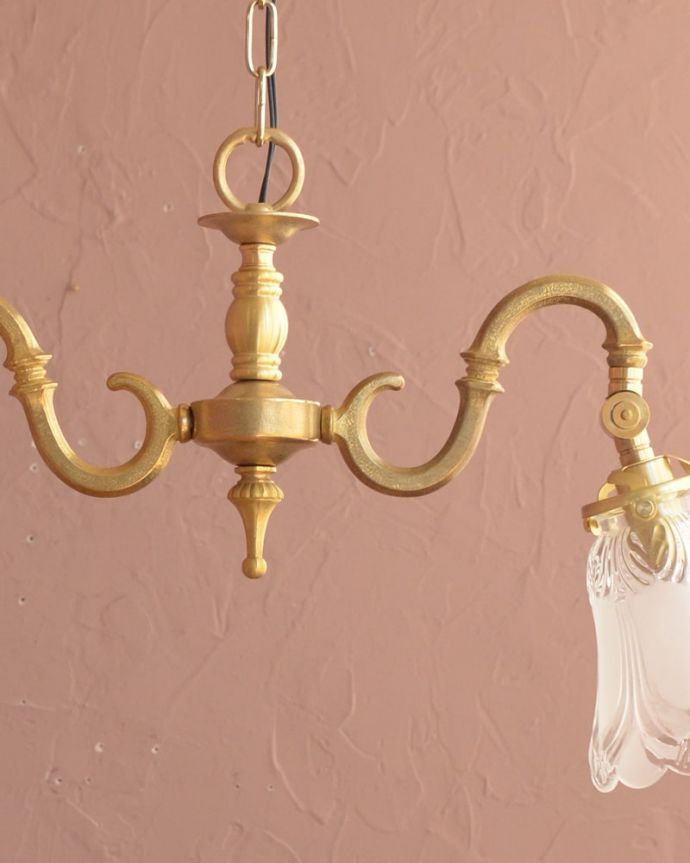 シャンデリア　照明・ライティング　アンティーク風シャンデリア（2灯・電球なし）　(cr-546-g)