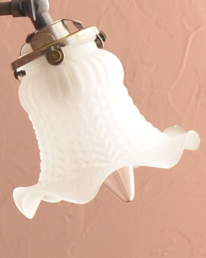 シャンデリア　照明・ライティング　アンティーク風のガラスシェード付きシャンデリア（アンティーク色・5灯・電球なし）　(cr-548-a)