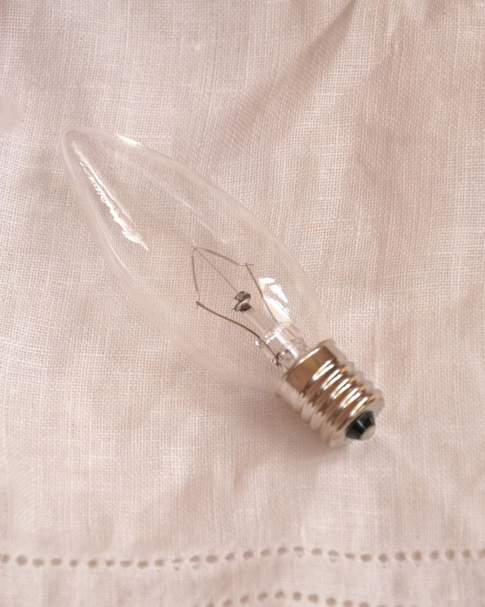 電球・オプション　照明・ライティング　シャンデリア球 クリア・白熱球（E17口金・40W）。どこでも使える日本球E17型の日本球タイプにお使いいただけます。(DK-13)