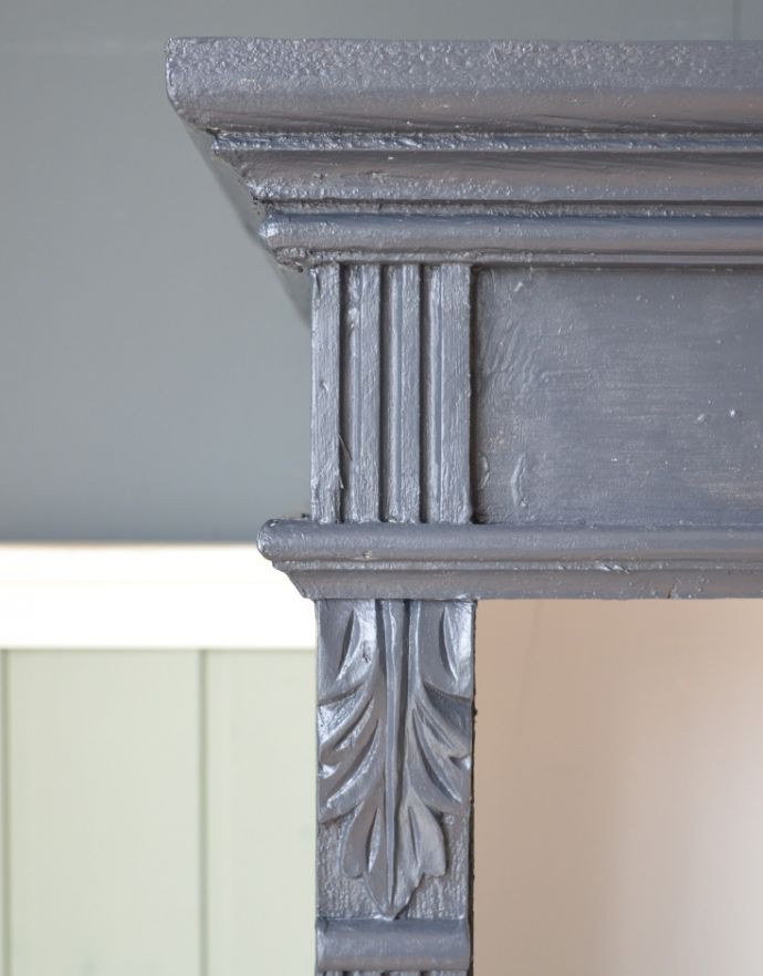 アンティークのキャビネット アンティーク家具 フレンチスタイルのアンティーク家具、ペイントのオープンシェルフ(本棚)。美しい彫にうっとり。(d-1182-f)