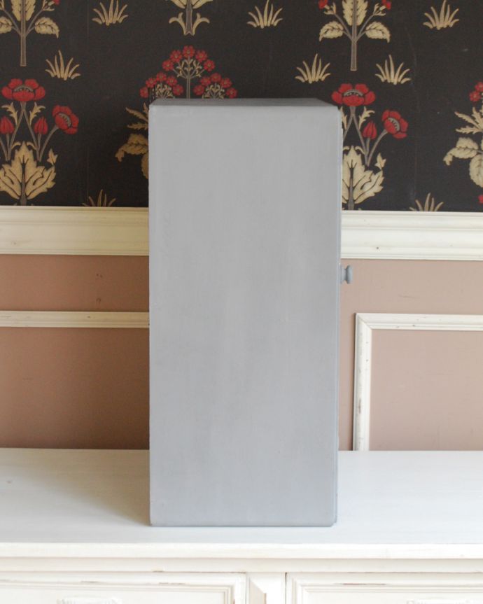 アンティークのキャビネット　アンティーク家具　フランス輸入の小さなアンティーク家具、ペイント仕上げのスモールキャビネット。横顔だっても美しい正面だけじゃなく横もキレイに修復してあります。(d-1257-f)