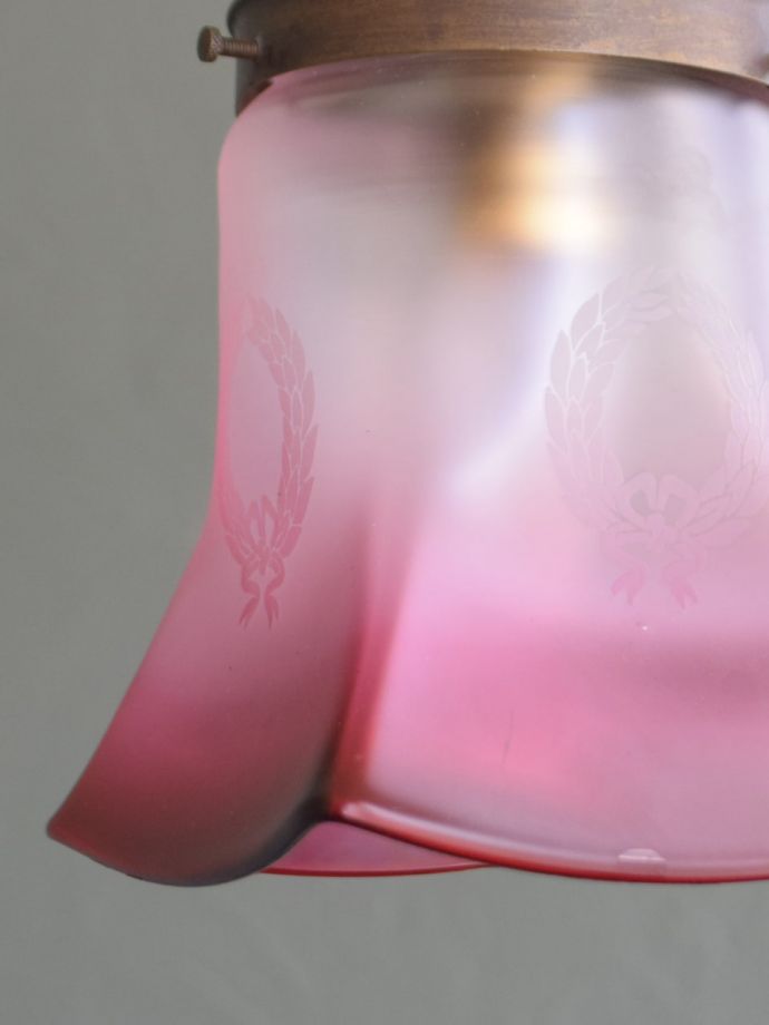 アンティークガラスのランプシェード