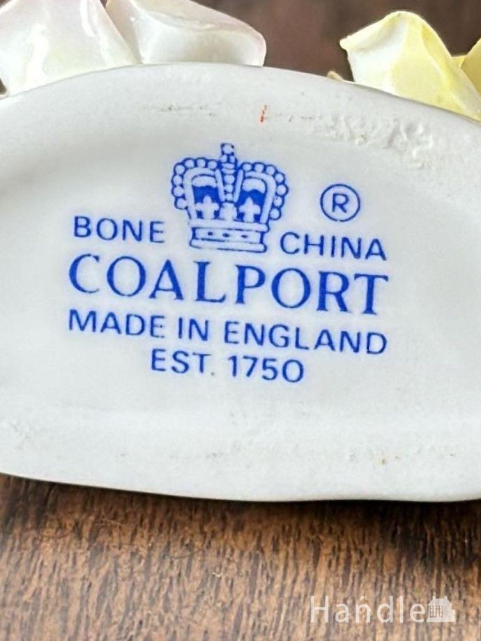 英国のおしゃれなカードスタンド、コールポートのアンティーク陶花(d