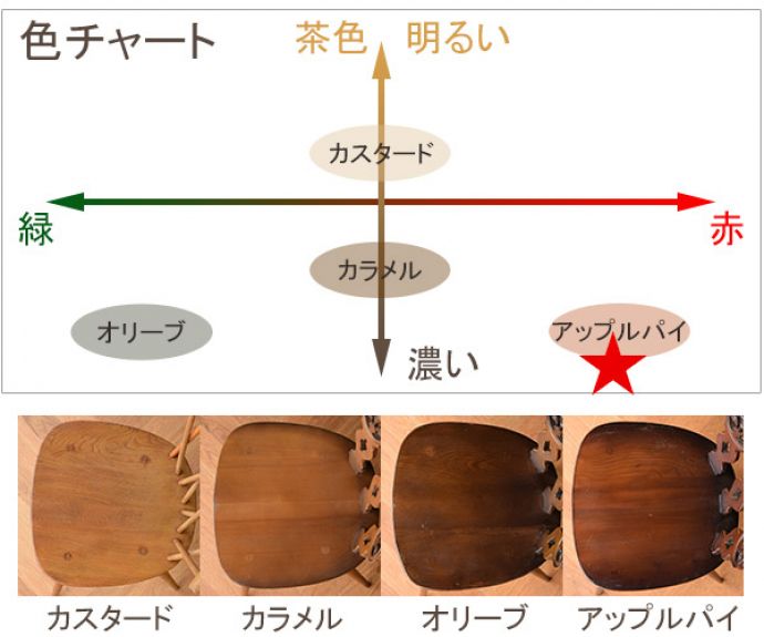 チョコアップル色です。