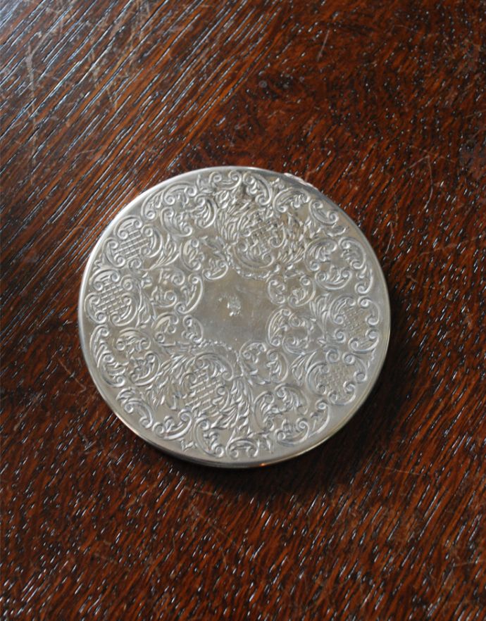 英国の銀雑貨、アンティークシルバーのコースター(h-173-z