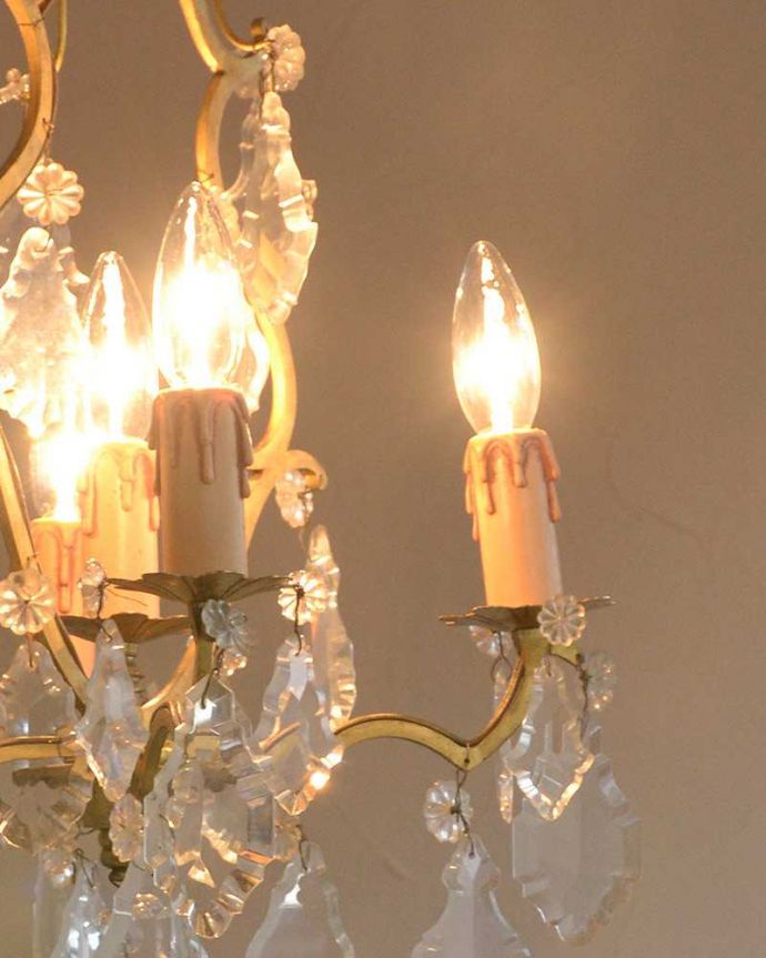 修復後のアンティークシャンデリア