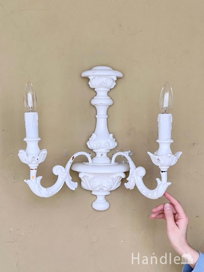 アンティーク調の照明、壁付けシャンデリア