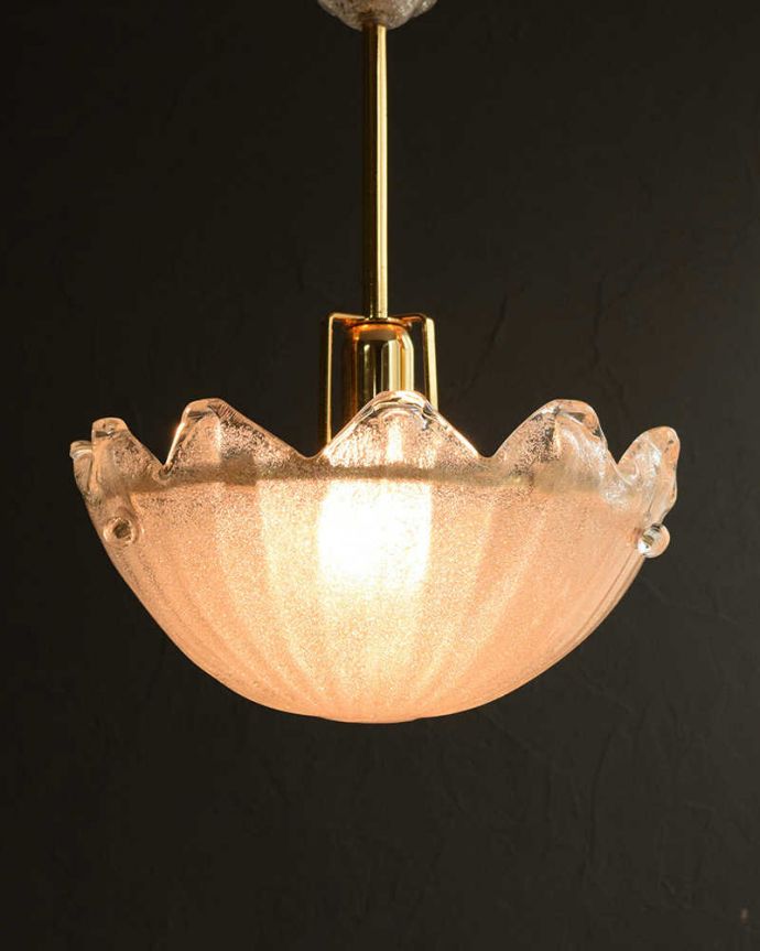 シャンデリア　照明・ライティング　厚みのあるガラスに存在感のあるオシャレなハンギングボウル。。(h-394-z)