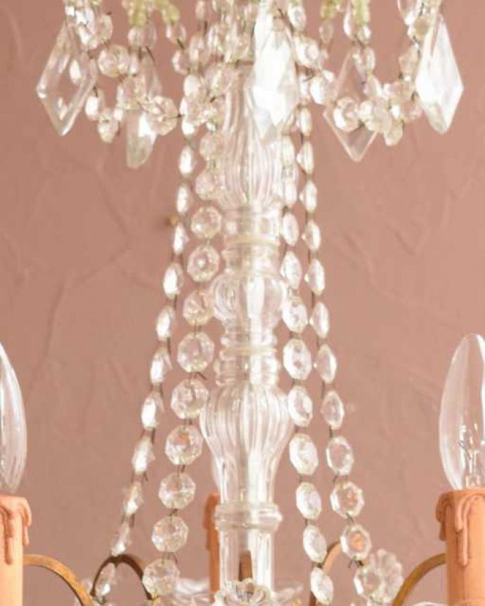 シャンデリア　照明・ライティング　フランスのアンティーク シャンデリア(5灯)（Ｅ17シャンデリア球付） 。。(h-739-z)