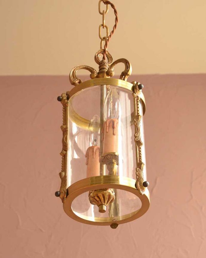 修復後のアンティーク照明器具