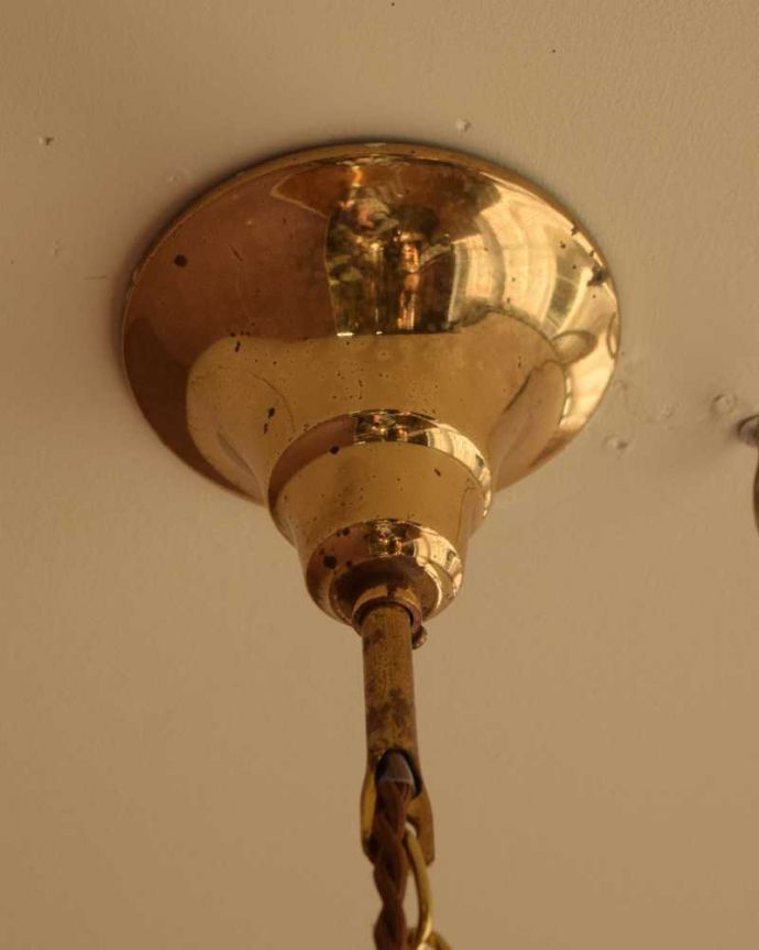 シャンデリア　照明・ライティング　フランスから到着した優雅な美しいアンティークシャンデリア(1灯)(E26球付)。カバーも付いています。(h-745-z)