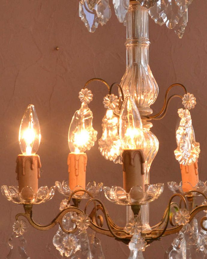 修復後のアンティークシャンデリア