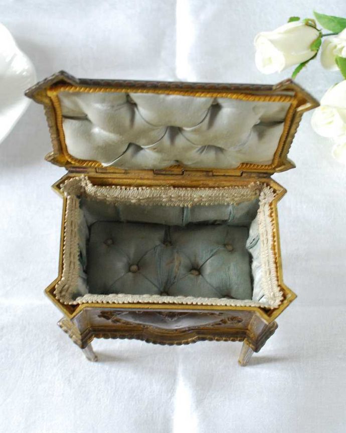 フランスアンティーク マザーオブパール ゴールド ジュエリーケース