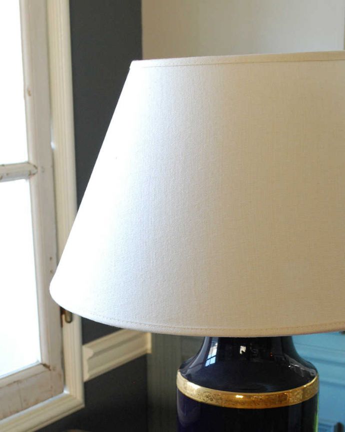 スタンドライト　照明・ライティング　フランスリモージュ（Limoges）濃紺×金彩が美しいテーブルランプ。。(h-803-z)