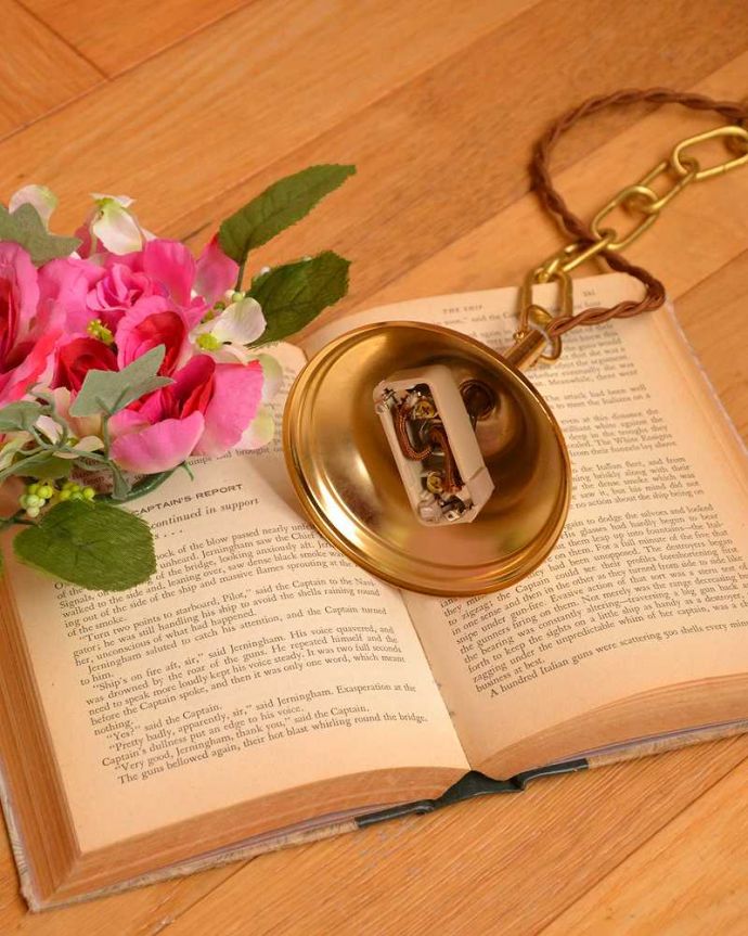 シャンデリア 照明・ライティング フランスのアンティークシャンデリア(1灯・E17シャンデリア球付)。引っ掛けタイプです自分でも取り付け出来る引っ掛けシーリング仕様で加工してあります。(h-815-z)