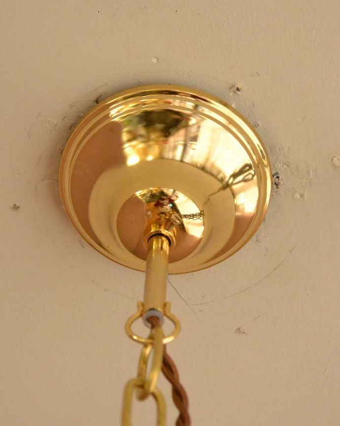 シャンデリア 照明・ライティング フランスのアンティークシャンデリア(1灯・E17シャンデリア球付)。カバーも付いています。(h-815-z)