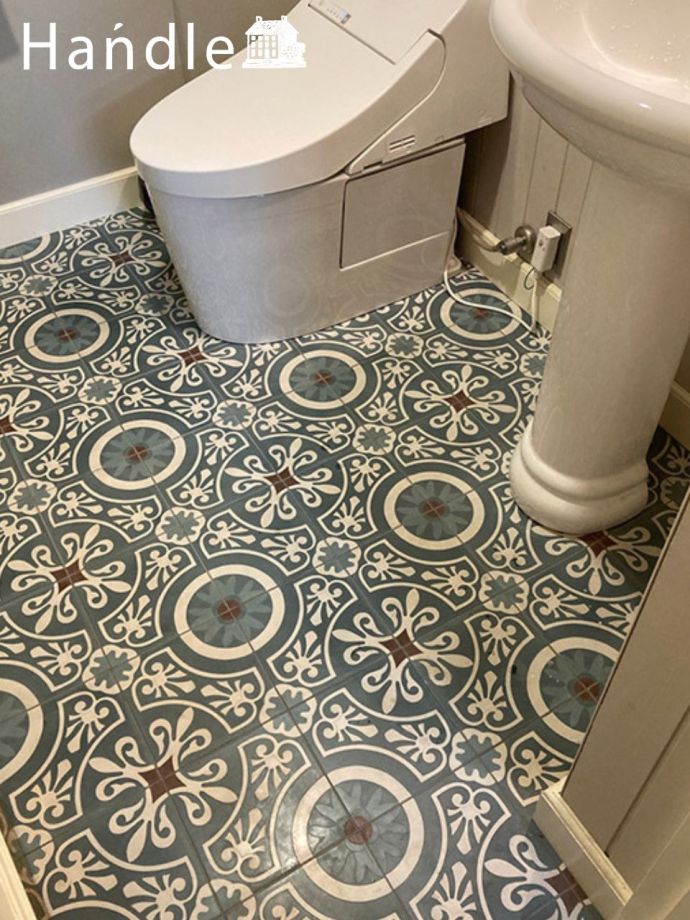 サニタリーに施工したタイル