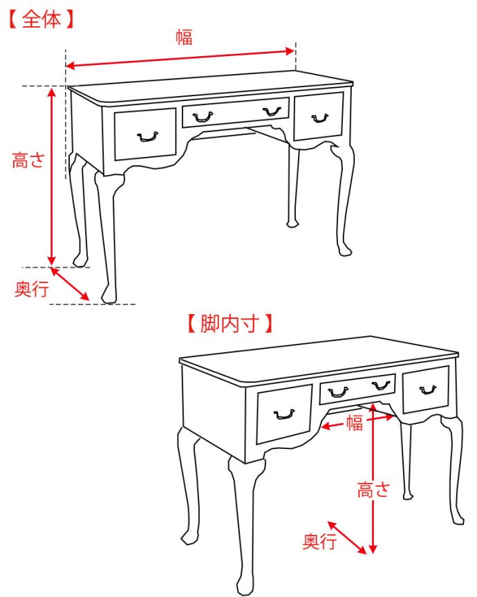 アンティークのデスク・書斎机　アンティーク家具　優雅な英国家具、カーブした曲線が美しいアンティークデスク（キドニー）。。(q-1862-f)