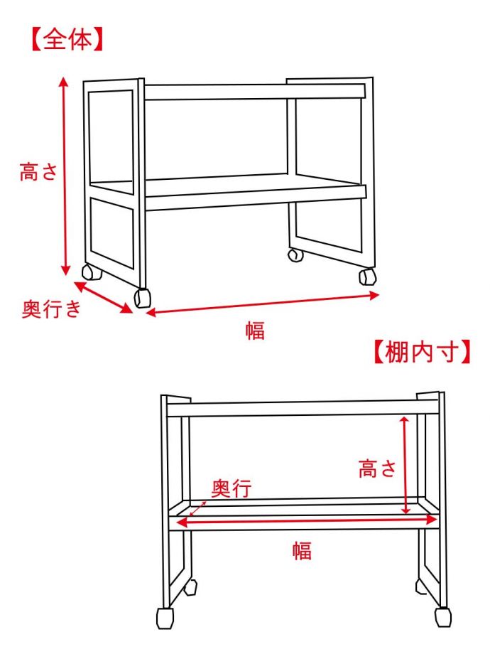 ワゴンのサイズイメージ