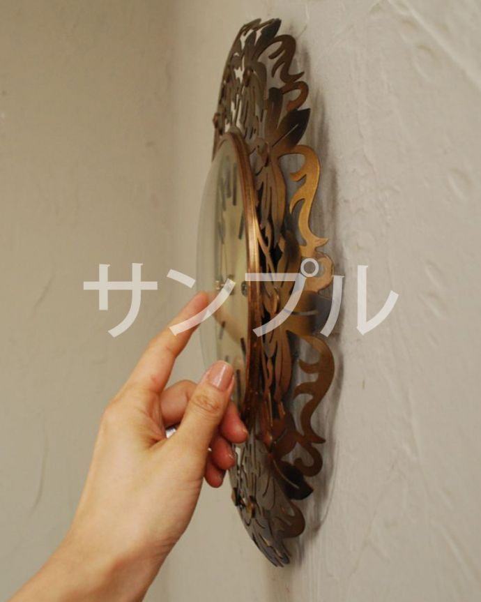 アンティーク その他の雑貨　アンティーク雑貨　アンティーク　時計。横から見ると･･･こんな感じです。(k-3648-z)